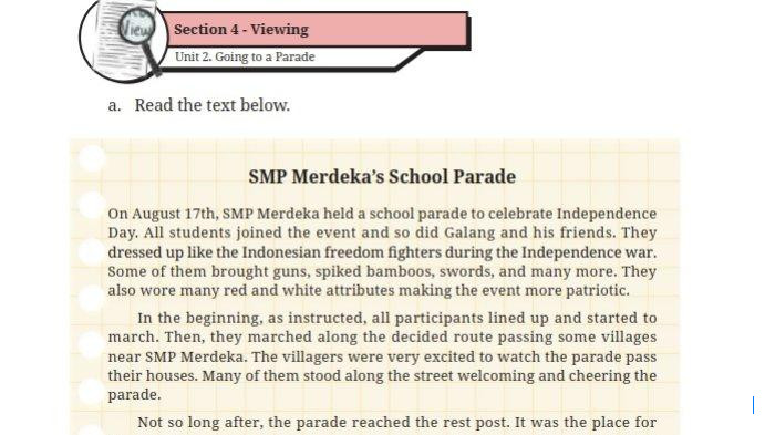 Kunci Jawaban Bahasa Inggris Kelas 8: Halaman 60, Bagian 4 - Menulis A