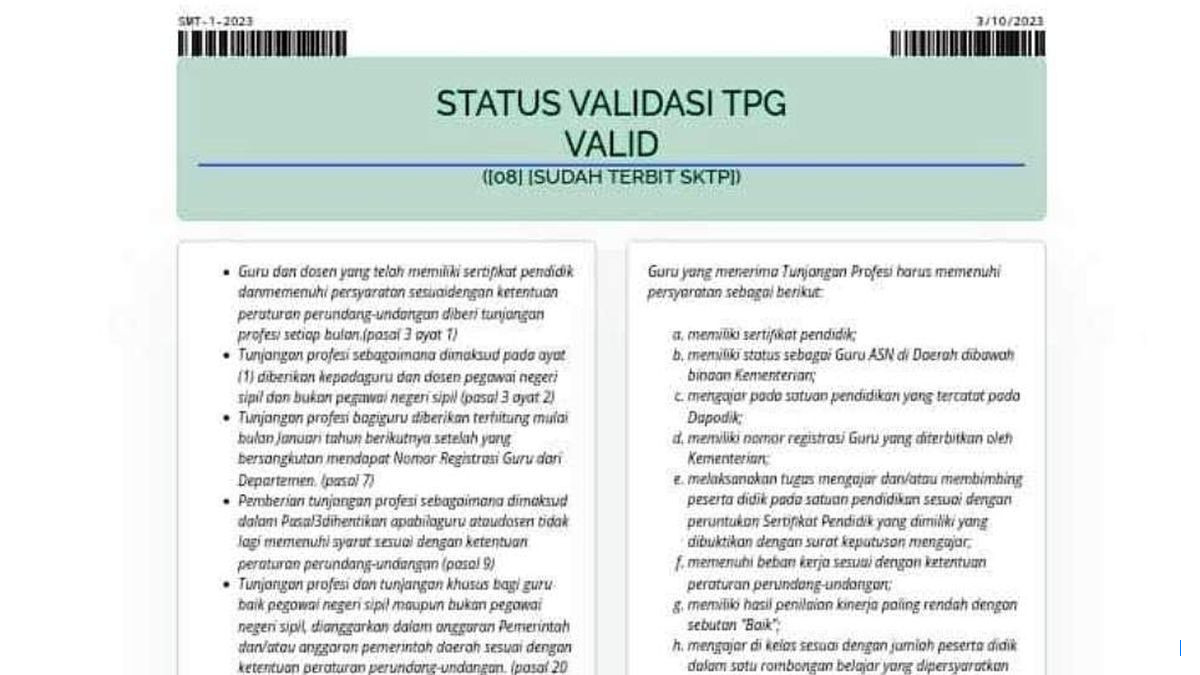 Libur Tetap Cair, SKTP 6 Oktober Cair TPG Triwulan III Hari Ini