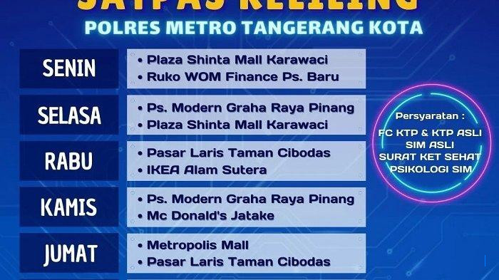 Jadwal Samsat Keliling Tangerang 24 September 2025, Lokasi Terlengkap