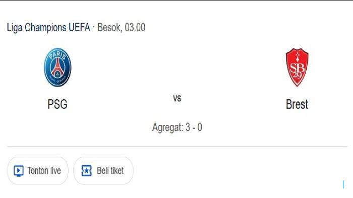 Prediksi Skor Brest vs PSG, Head to Head dan Susunan Pemain!